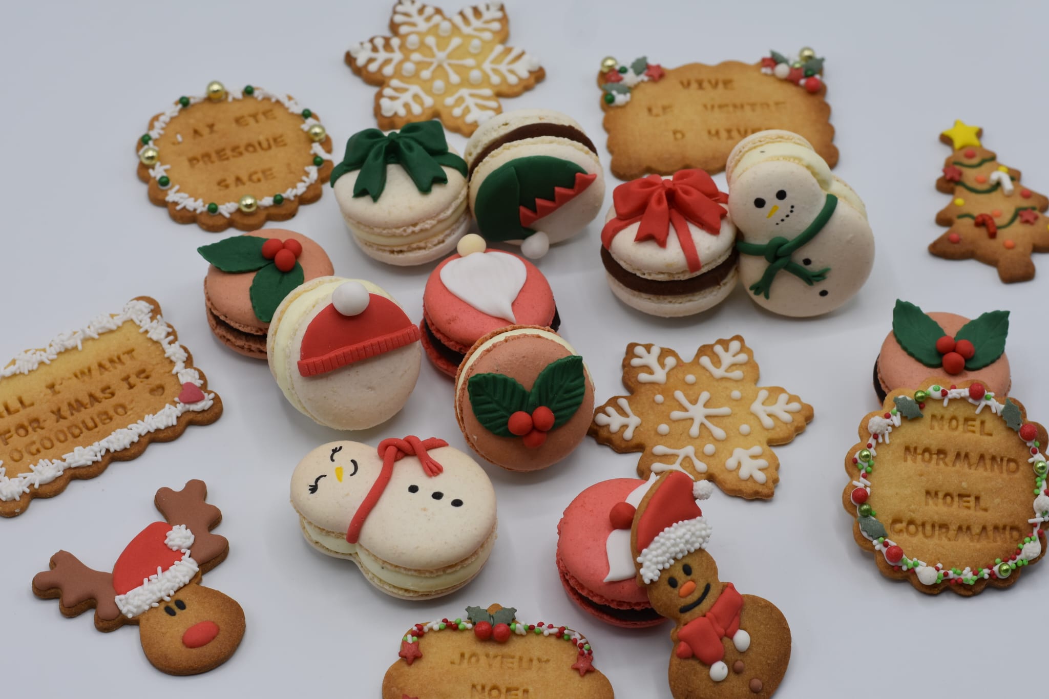 biscuits macarons noel