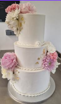 Wedding cake blanc fleurs